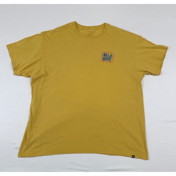 Quiksilver Other - Quiksilver Mens XXL Mustard Yellow Graphic T-Shirt Surf Company 100% Cotton